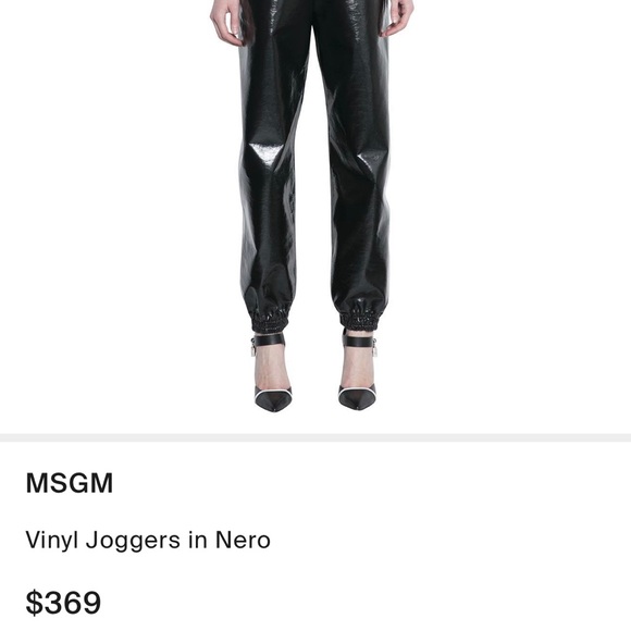 MSGM vinyl black sweat pants joggers - Picture 3 of 9